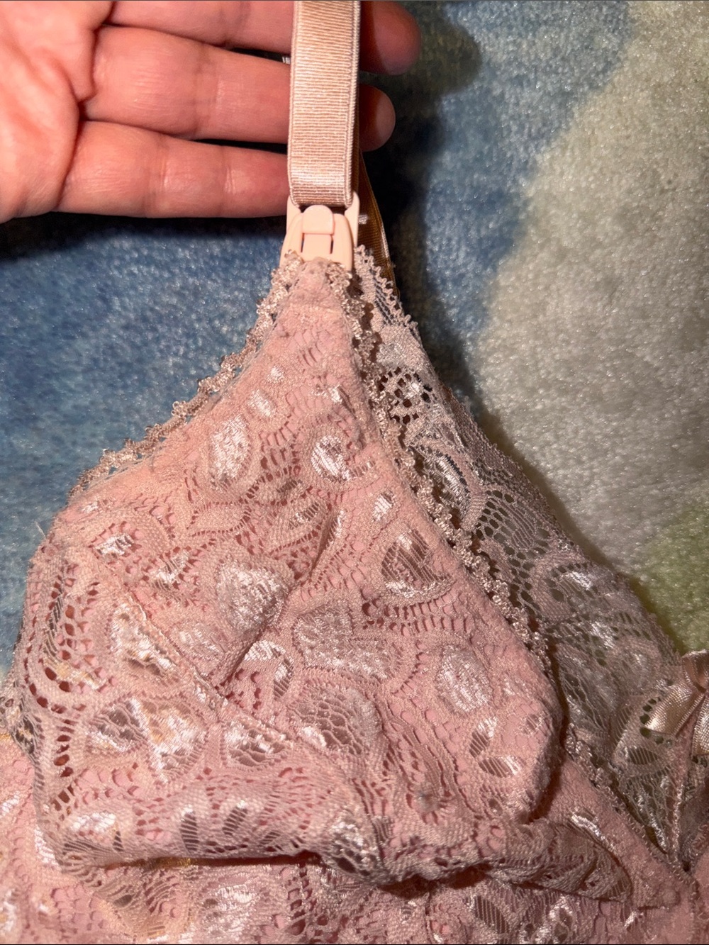 Belabumbum Blush Pink Lace Nursing Bralette - Picture 6 of 14